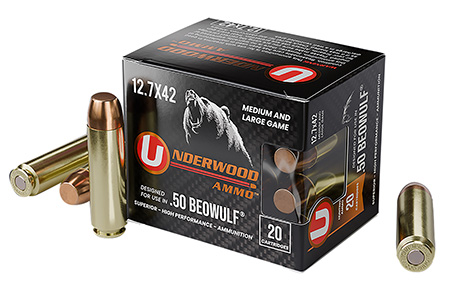 [816874023614] Underwood Ammo 557Underwood Ammo 557 50Beowulf 350gr Full Metal Jacket Flat Nose 20 Per Box/10 Case