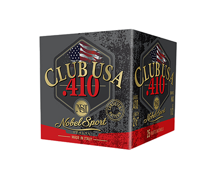 [837913000267] Nobel/Eurosports LLC ANS4129  Club USA 410Gauge 2.50" 1/2oz 9Shot 25 Per Box/10 Case