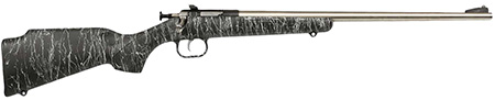 [611613024442] Crickett KSA2444 Gen2  Youth 22 LR 1rd 16.13" Stainless Single Shot Barrel, Stainless Steel Receiver, Black w/White Webbing Fixed Synthetic Stock