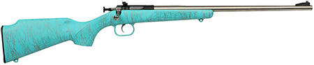 [611613024466] Crickett KSA2446 Gen2  Youth 22 LR 1rd 16.13" Stainless Single Shot Barrel, Stainless Steel Receiver, Blue w/Gold Webbing Fixed Synthetic Stock