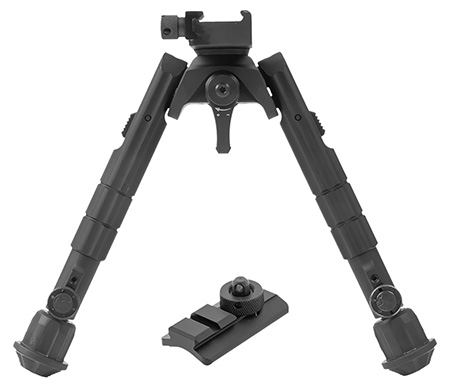 [4717385557321] Leapers TLBP01B   Bipod Black Anodized 7-9" Aluminum
