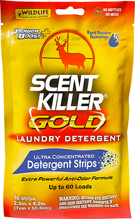 [024641012857] Wildlife Research 1285 Scent Killer Gold Laundry Detergent Strips Odor Eliminator Odorless Scent 60 Pack