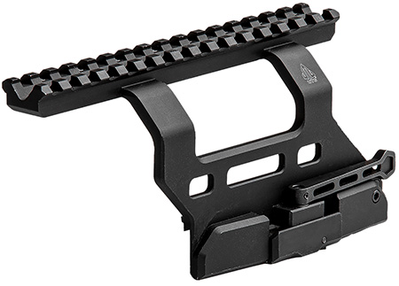 [4717385556935] Leapers MTUAK01 Quick-Detachable AK Side Mount  Matte Black Anodized Aluminum 6.69" Long