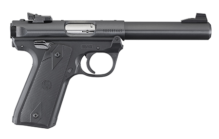 [736676401079] Ruger 40107 Mark IV 22/45 22 LR 10+1 5.50" Bull Barrel, Blued Steel Slide  &  Frame, Checkered 1911-Style Panel Grip