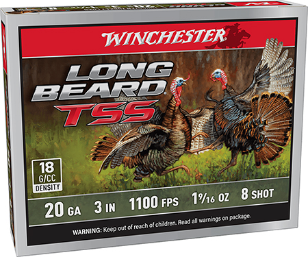 [020892029033] Winchester Ammo LBTSS2038 Long Beard TSS  20Gauge 3" 1 5/8oz Tungsten 8Shot 5 Per Box/10 Case