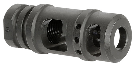 [812102033530] Midwest Industries MIMB10 Muzzle Brake 357 Mag 5/8"x24 Threads Black Steel 5" OAL .410" Diameter