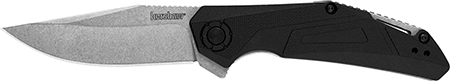 [087171057637] Kershaw 1370 Camshaft  EDC 3" Folding Clip Point Plain Stonewashed 4Cr14 Blade, Black GFN Handle