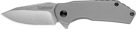 [087171057910] Kershaw 1375 Valve  EDC 2.25" Folding Drop Point Plain Stonewashed 4Cr14 Blade, Bead Blasted Stainless Steel Handle