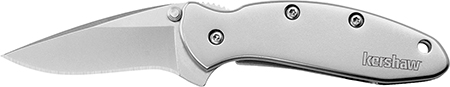 [087171160009] Kershaw 1600 Chive  EDC 1.90" Folding Drop Point Plain Bead Blasted 420HC SS Blade, Bead Blasted Stainless Steel Handle