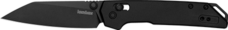 [087171068930] Kershaw 2051RBLK Iridium Mini 3" Folding Reverse Tanto Plain Black Oxide D2 Steel Blade, Black Anodized Aluminum Handle