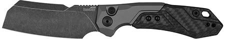 [087171062105] Kershaw 7850 Launch 14 Automatic 3.38" Cleaver Plain Black Oxide Blackwash CPM 154 SS, Blade Black Anodized Aluminum/Carbon Fiber Handle