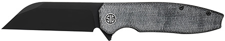[762765921524] Sig Sauer Knives KA8BB Karak  3.25" Folding Wharncliffe Plain Black PVD Nitro-V Blade, 4" Salt  &  Pepper Micarta Handle