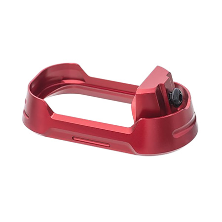 [7426848614248] Tyrant CNC TDG19G34MWREDBLKSCRW  Magwell Fits Glock 19 Gen 3-4 Red Aluminum