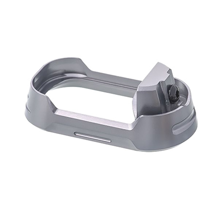 [7426848614286] Tyrant CNC TDG19G34MWGREYBLKSCRW  Magwell Fits Glock 19 Gen 3-4 Grey Aluminum