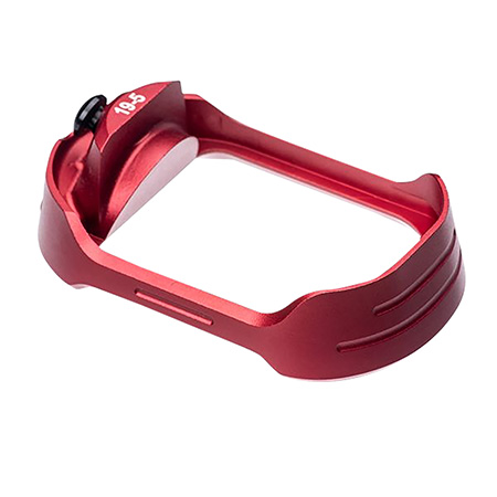 [7426848614972] Tyrant CNC TDG19G5MWREDBLKSCREW  Magwell Fits Glock 19 Gen 5 Red Aluminum