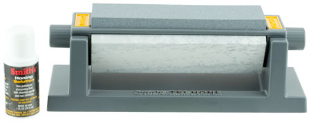 [027925514443] Smiths Products 51444 3-Stone Sharpening System 6" Fine/Medium/Coarse Synthetic, Arkansas, Sharpener Rubber Handle Gray