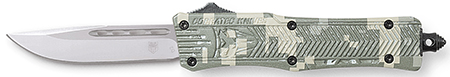 [099654022230] CobraTec Knives SADCCTK1SDNS CTK-1 American Flag Small 2.75" OTF Drop Point Plain D2 Steel Blade, 4.25" Digital Camo Aluminum Alloy Handle