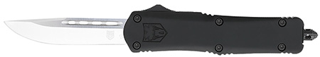 [099654035650] CobraTec Knives MBFS3DNS FS-3  Medium 3" OTF Drop Point Plain D2 Steel Blade, 4.50" Black Aluminum Alloy Handle
