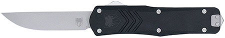 [753389271669] CobraTec Knives MBLKFSXGEN3DNS FS-X Gen III Medium 3" OTF Drop Point Plain Stonewashed D2 Steel Blade, 4.68" Aluminum Handle