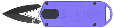 [099654043556] CobraTec Knives CTASPPUR ASP  1.94" OTF Dagger Plain D2 Steel Blade, 3.31" Purple Aluminum Handle