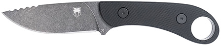 [753389272963] CobraTec Knives SD2DNSBLKGEN2 Skinner Gen II 3.50" Fixed Plain Stonewashed D2 Steel Blade, 4.31" Black Textured G10 Scales Handle w/Finger Ring