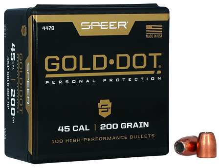 [076683044785] Speer 4478 Gold Dot Personal Protection 45Cal 200gr Hollow Point 100 Per Box/5 Case