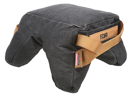 [888151087343] Birchwood Casey BC-BAG-SSEH Steady-Shot Echo Bag Heavyweight Prefilled Black Wax Canvas Front and Rear Bag