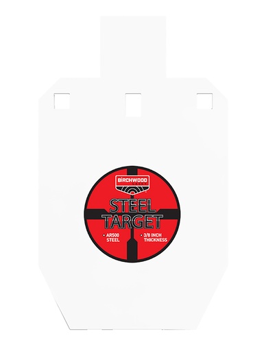 [888151082935] Birchwood Casey BC-47661   Pistol/Rifle Black/Red/White Steel Silhouette 0.38" Thick Hanging