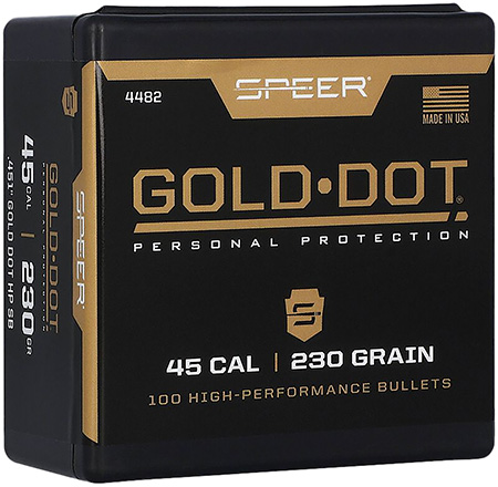 [076683044822] Speer 4482 Gold Dot Personal Protection 45Cal 230gr Hollow Point 100 Per Box/5 Case