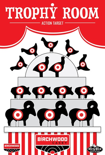 [888151076576] Birchwood Casey BC-35775 Dirty Bird Target Trophy Room 12" x 18" 6 Pack