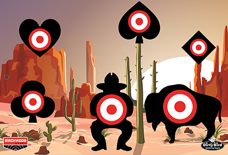 [888151076583] Birchwood Casey BC-35776 Dirty Bird Target Aces High 12" x 18" 6 Pack