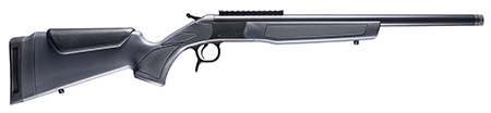 [043125144464] CVA CR4446 Scout  Compact 300 Blackout 1rd 16.50" Blued Threaded Barrel, Blued Picatinny Rail Receiver, Stealth Gray Fixed Synthetic Stock