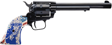 [727962710531] Heritage Mfg RR22B6-US09 Rough Rider  22 LR 6 Shot 6.50" Black Black Zinc Alloy Frame  &  Cylinder, Ivory w/Red/Blue Uncle Sam Grip, Hammer/Thumb Safety, Exposed Hammer