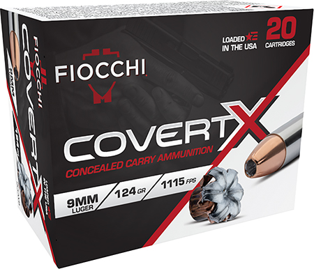 [762344713809] Fiocchi 9CCWB CovertX  9mm 124gr Jacketed Hollow Point 20 Per Box/10 Case