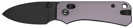 [724065713506] Civivi Knives C23074-2 Baby Banter 2 2.34": Folding Drop Point Plain Black Stonewashed Nitro-V Steel Blade, Purple Textured Aluminum Handle
