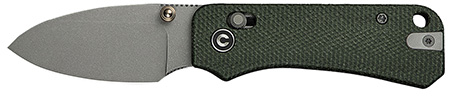 [724065713513] Civivi Knives C23074-3 Baby Banter 2 2.34" Folding Drop Point Plain Gray Stonewashed Nitro-V Steel Blade, Green Textured Canvas Micarta Handle