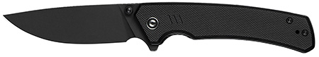 [724065713520] Civivi Knives C24012-1 Merit  3.28" Folding Drop Point Plain Black Stonewashed 14C28N Steel Blade, Black Textured G10 Handle