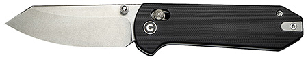 [689826337394] Civivi Knives C23073-1 Yonder  2.88" Folding Spey Point Plain Stonewashed 14C28N Steel Blade, Black Textured G10 Handle