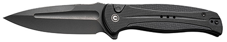 [689826336755] Civivi Knives C23053-1 Incindie  3.48" Folding Spear Point Plain Black Stonewashed 14C28N Steel Blade, Black Textured G10 Handle