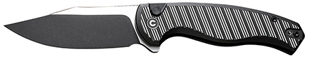 [689826333778] Civivi Knives C23040B-1 Stormhowl  3.30" Folding Clip Point Plain Black Stonewashed Nitro-V Steel Blade, Milled Black Aluminum Handle