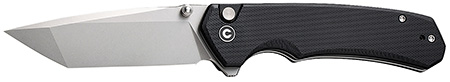 [689826329436] Civivi Knives C19059C-1 Brazen  3.46" Folding Tanto Plain Stonewashed D2 Steel Bladen Black Textured G10 Handle