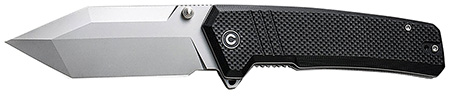 [689826329160] Civivi Knives C23024-1 Bhaltair  3.98" Folding Tanto Plain Stonewashed 14C28N Steel Blade, Black Textured G10 Handle
