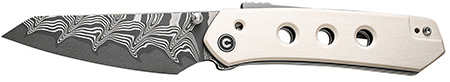 [689826328620] Civivi Knives C22036-DS1 Vision FG  3.54" Folding Reverse Tanto Plain Damascus Blade, Ivory G10 Handle