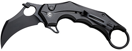 [689826327999] Civivi Knives C16016B-1 Incisor II  2.02" Folding Karambit Plain Black Nitro-V Steel Blade, Black w/Finger Ring Aluminum Handle