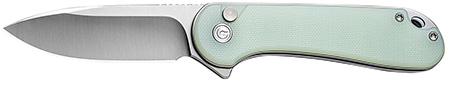 [763416245785] Civivi Knives C18062P-2 Elementum II  EDC 2.96" Folding Drop Point Plain Satin Nitro-V Steel Blade, Natural G10 Handle