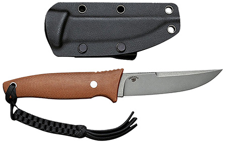 [763416246157] Civivi Knives C19046-5 Tamashii  4.07" Fixed Straight Back Plain Gray Stonewashed D2 Steel Blade, 4.73" Brown Textured Canvas Micarta Handle