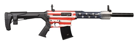 [643477863107] Gforce Arms GF2512USA GF25 USA 12 Gauge Semi-Auto 3" 5+1 20" Flat Dark Earth Cerakote Threaded Barrel, USA Receiver, Black Adjustable Synthetic Stock w/Black Rubber Grip