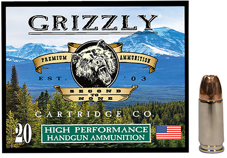 [815152015259] Grizzly Ammo GC9+P+CM99mm+P Luger 115gr Jacketed Hollow Point 20 Per Box/10 Case