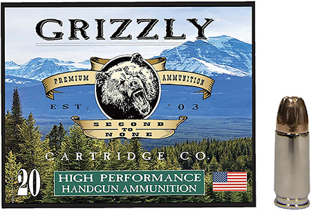 [815152015273] Grizzly Ammo GC9+P+CM109mm+P Luger 124gr Jacketed Hollow Point 20 Per Box/10 Case