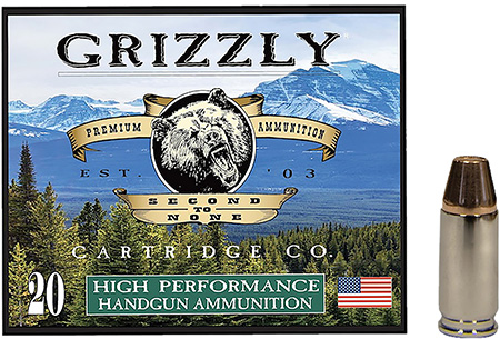 [815152015211] Grizzly Ammo GC9+P+49mm+P Luger 124gr Full Metal Jacket Flat Point 20 Per Box/10 Case